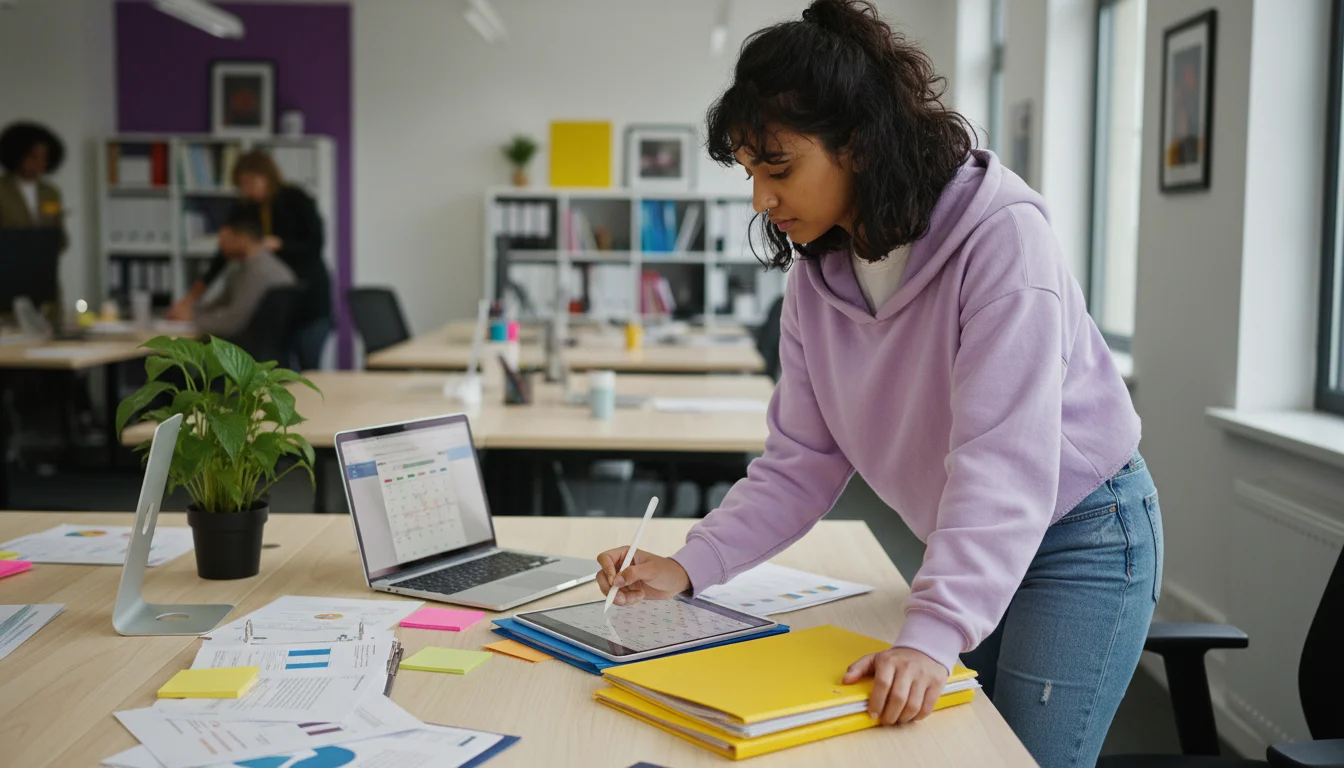 Kauffrau für Büromanagement bei der digitalen Auftragsbearbeitung
