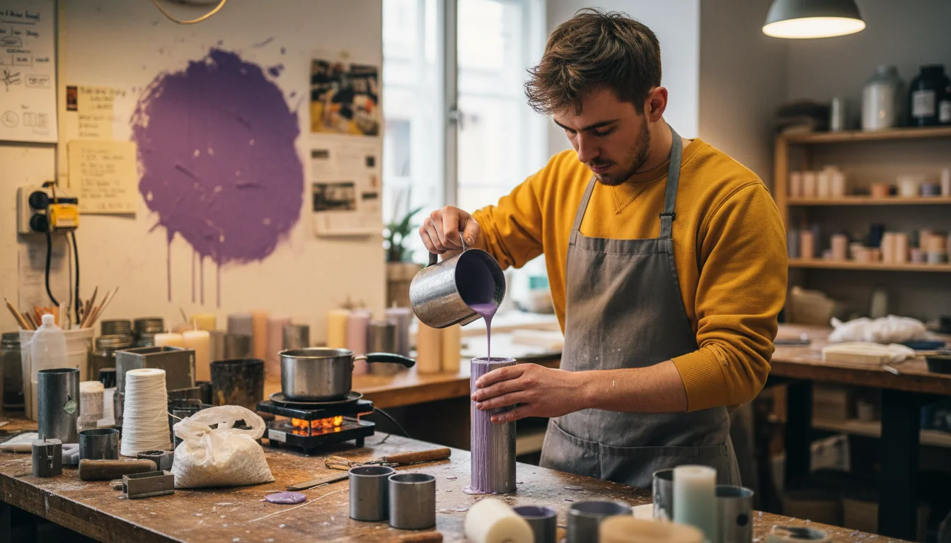 Kerzenhersteller und Wachsbildner/innen entwerfen, fertigen und verzieren Kerzen und andere Wachsobjekte in handwerklicher Arbeit.