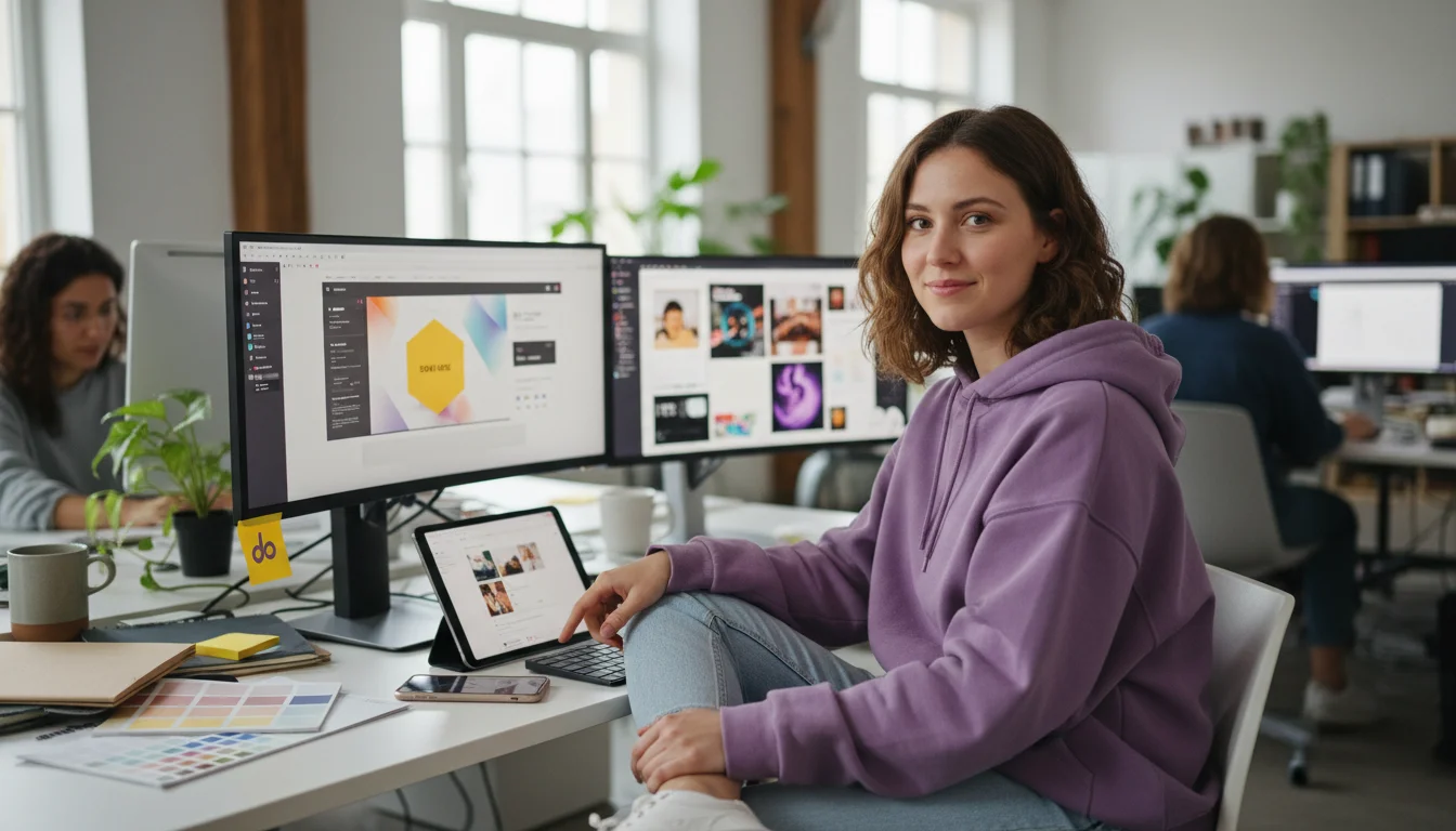 Mediengestalter Digital und Print in der Fachrichtung Digitalmedien beim Gestalten einer responsiven Webanwendung