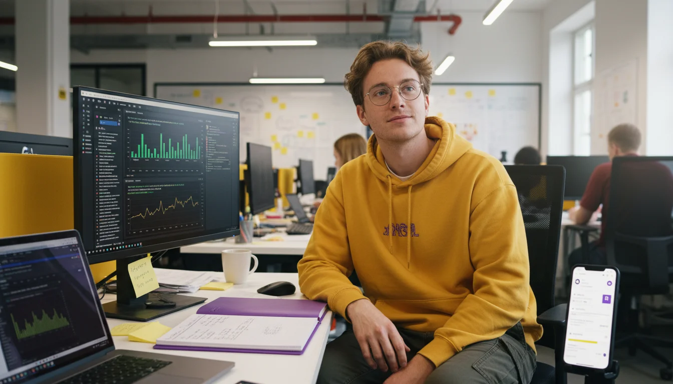 Mathematisch-technische Softwareentwicklerin beim Modellieren und Testen einer wissenschaftlichen Softwareanwendung