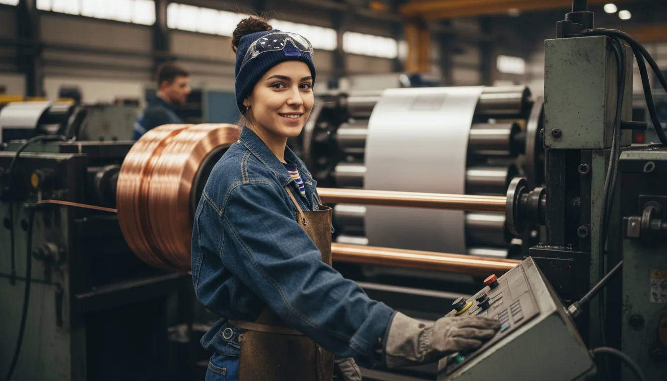 Verfahrenstechnologin Metall in der Fachrichtung Nichteisenmetallumformung bei der Prozessüberwachung