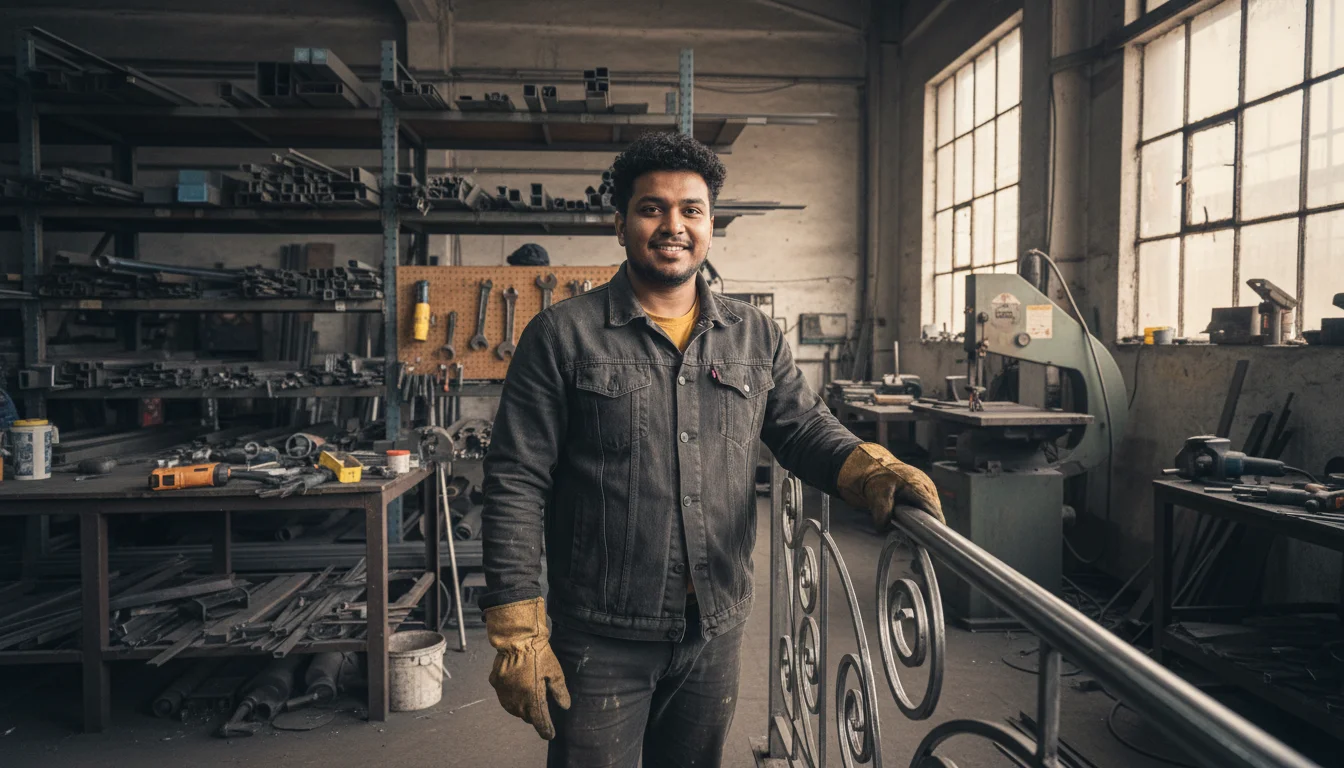 Metallbauer/innen arbeiten mit verschiedenen Metallen und fertigen beispielsweise Geländer, Tore, Fenster oder Treppen.