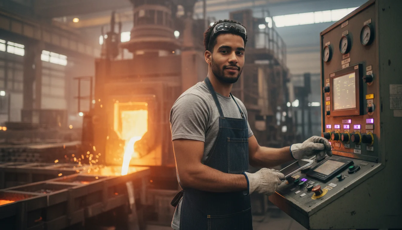 Verfahrenstechnologin Metall in der Fachrichtung Nichteisenmetallurgie bei der Prozessüberwachung