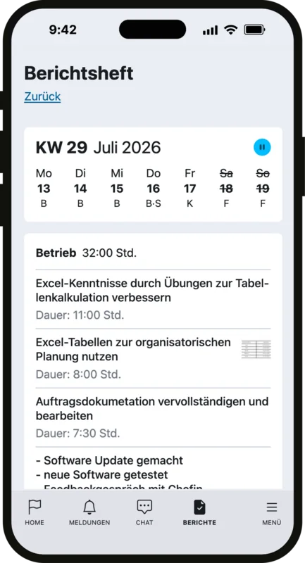Ein digitales Berichtsheft bietet viele Vorteile und kann in den Ausbildungsnachweisen auch unterschiedliche Lernorte erfassen.